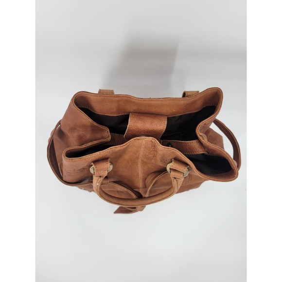 Madi Pelleteria Genuine Leather Brown Hobo Shoulder Handbag Straps - Picture 4 of 16